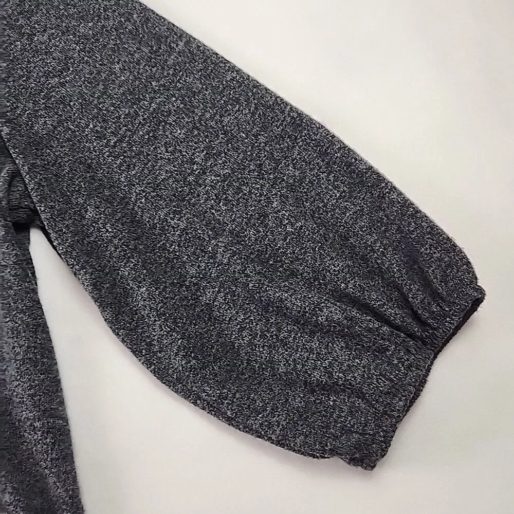 Adrienne Vittadini 2XL Grey Crystal Studded Round Neck Sweater Gathered Sleeve - Picture 5 of 9